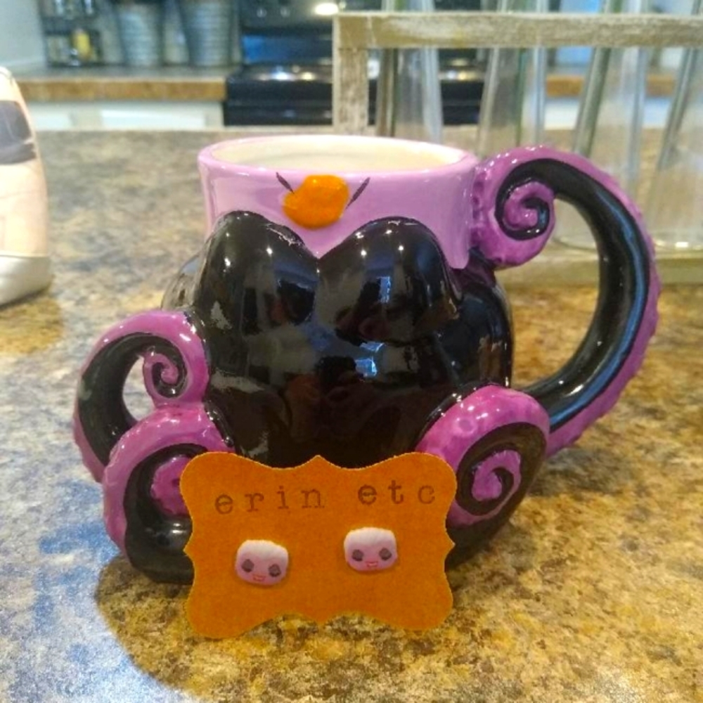 Disney Ursula coffee mug and earrings bundle